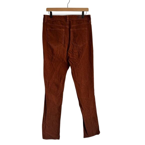 Lands' End 8 TALL Mid Rise Straight Leg Copper Toned Corduroy Jeans 5 Pocket - Picture 2 of 8